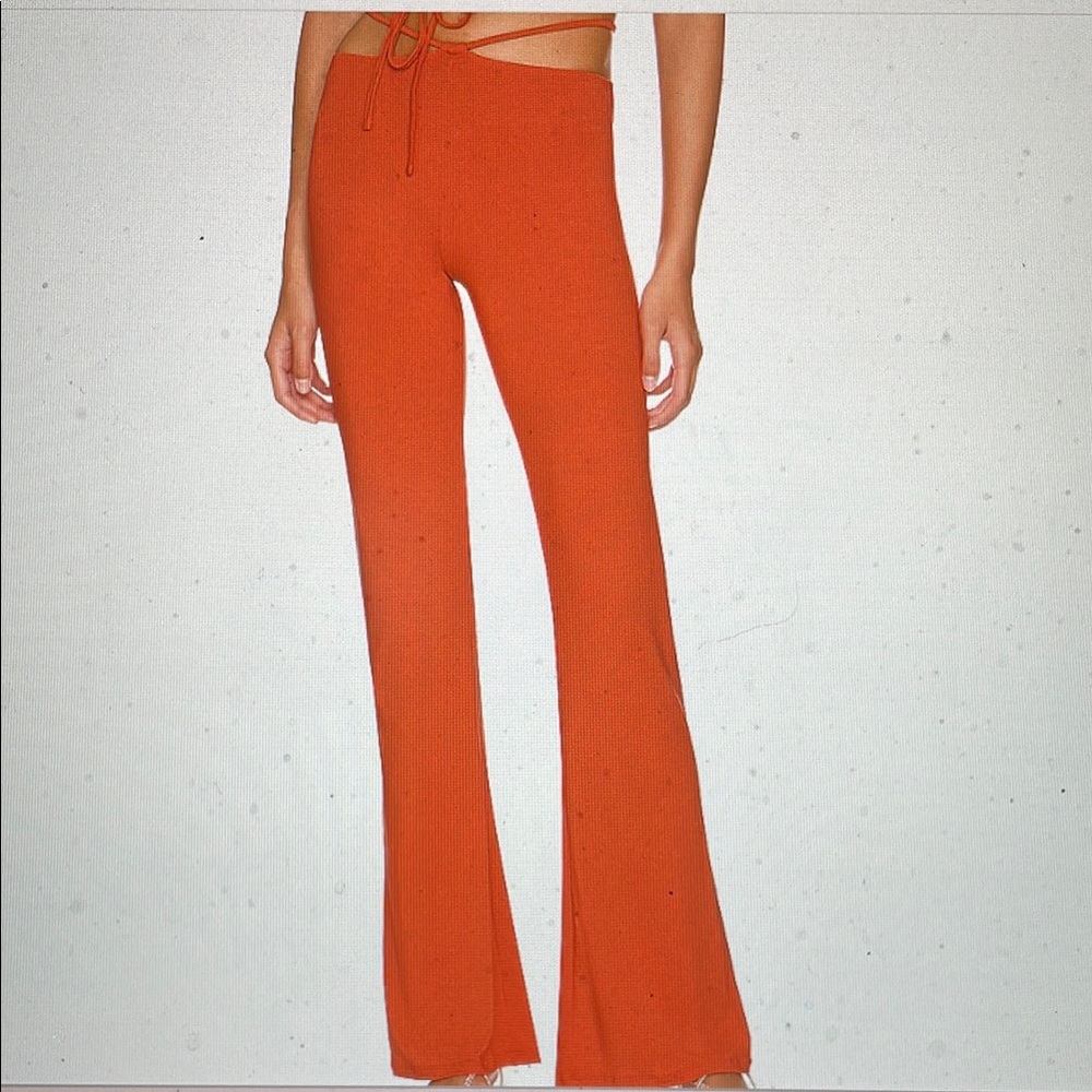 Indah Women's Jessie Orange Flared Pants-nwt